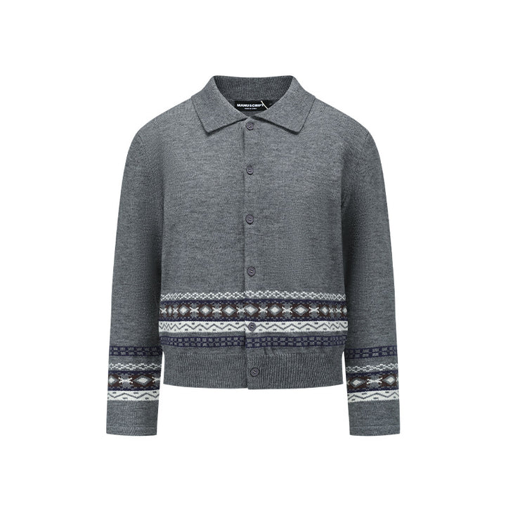 Men's Fashionable Cardigan with Graphic Pattern Print Mune Fashion