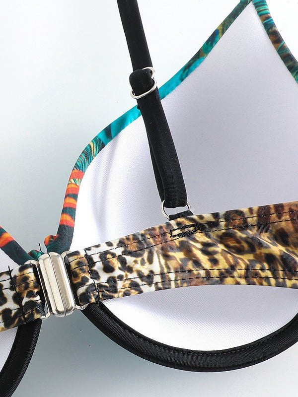 Women's triangle bikini with extravagant feather design and sparkling accents Mune Fashion