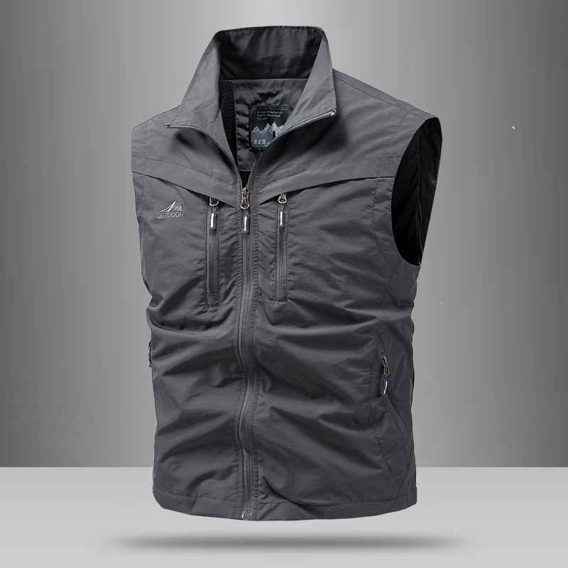 Men's Technical Utility Vest with High Collar and Multi-Pockets Mune Fashion