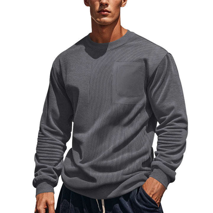 Men's structured sweatshirt with chest pocket and ribbed front panel Mune Fashion