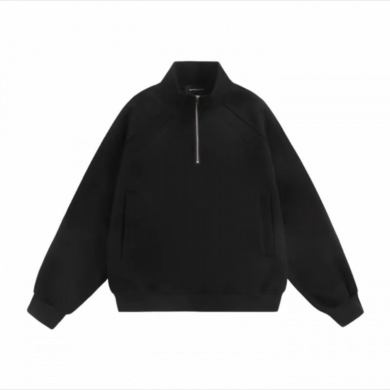 Unisex Half-zip Sweatshirt with raglan sleeves, side pockets and ribbed hem Mune Fashion