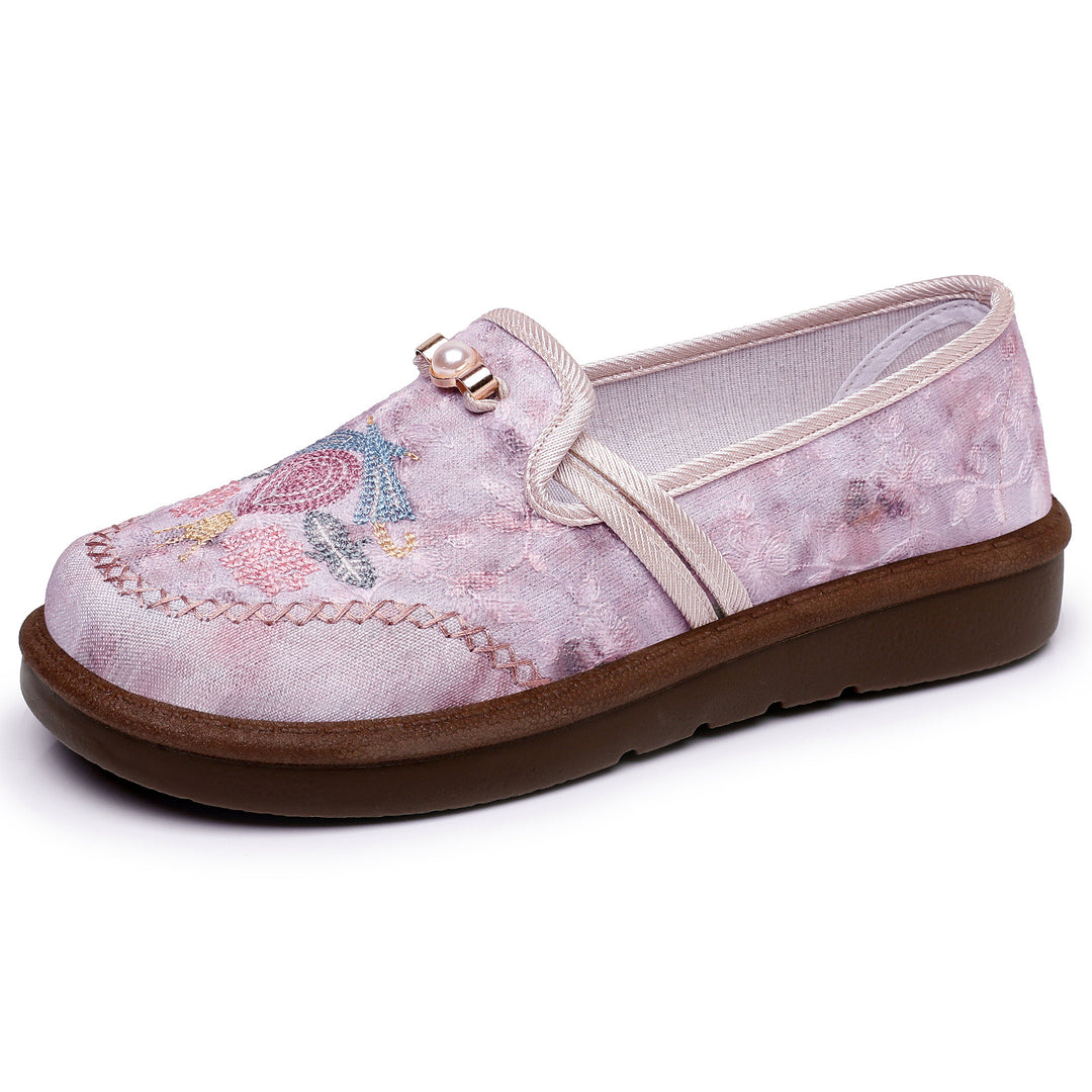 Women's filigree embroidered comfort slipper with pearl application and profiled non-slip sole Mune Fashion