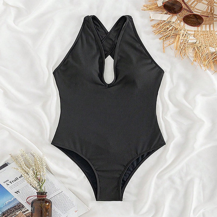 Ladies High-Quality Swimsuit with Deep V-Neckline and Sophisticated Design Mune Fashion