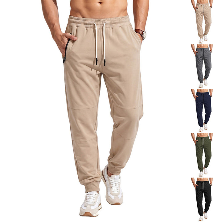 Men's Sportive Jogging Pants with Zipper Pockets, Drawstring and Elastic Cuffs Mune Fashion
