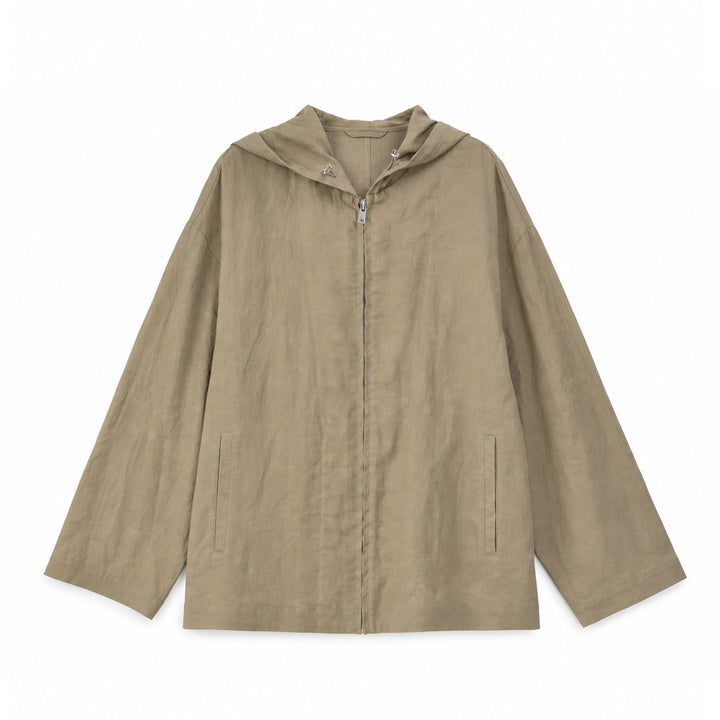 Damen Leichte Kapuzenjacke aus Leinen Mune Fashion
