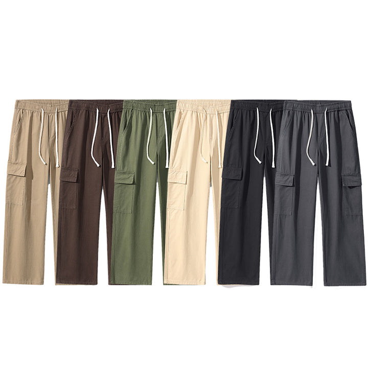 Men's Super Wide Utility Cargo Pants in Low Rise Baggy Cut with Drawstring Mune Fashion