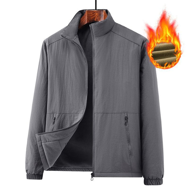 Men's lightweight windproof fleece jacket with stand-up collar and zip pockets Mune Fashion