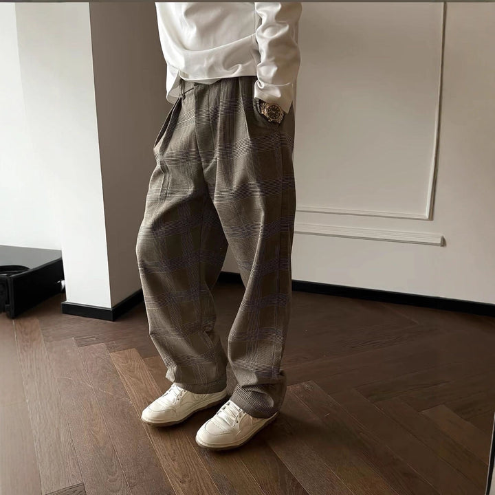 Men's Elegant and Casual Checkered Pants Mune Fashion