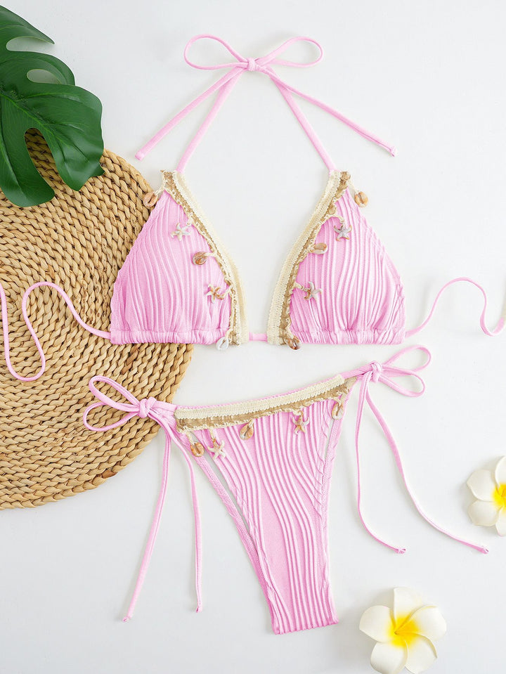 Women's Triangle Bikini with Refined Jewelry Details Mune Fashion