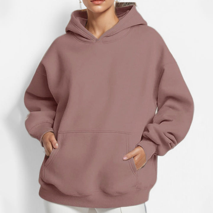 Women's oversized hoodie with kangaroo pocket, French terry inner lining and dropped shoulder Mune Fashion