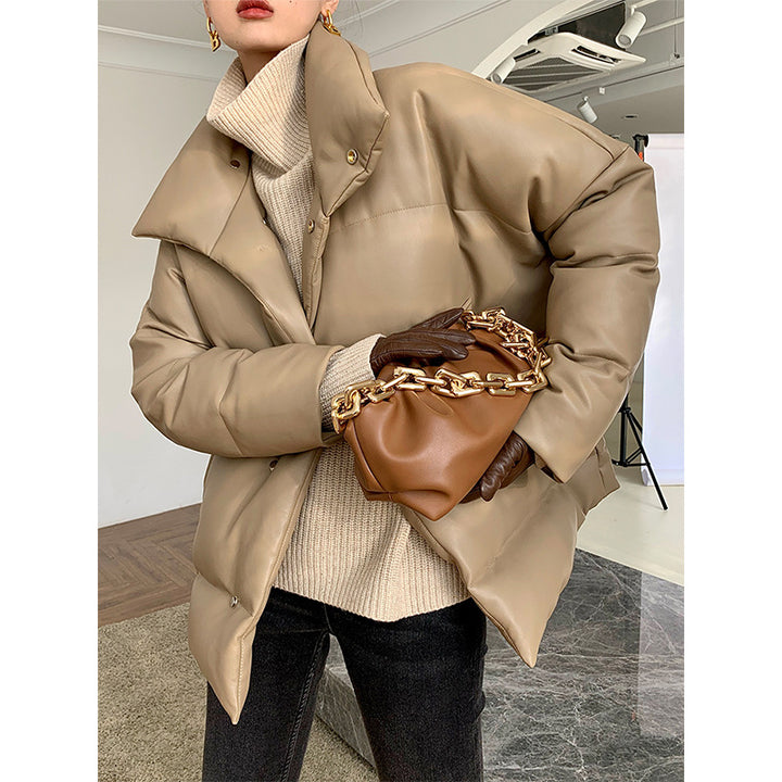 Ladies Fashion Transitional Jacket with High Collar Mune Fashion