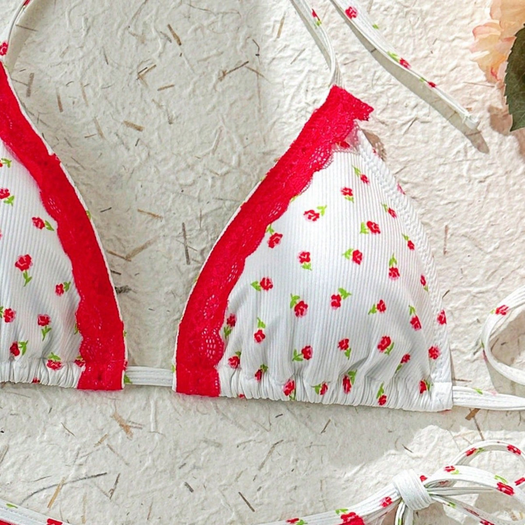 Women's Triangle Bikini with playful strawberry pattern Mune Fashion