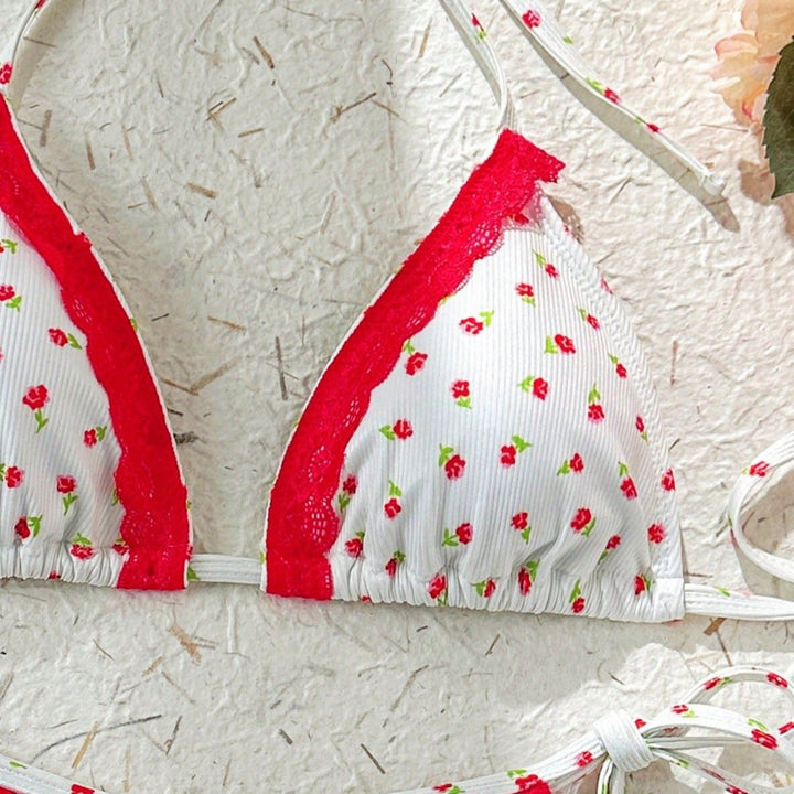 Women's Triangle Bikini with playful strawberry pattern Mune Fashion