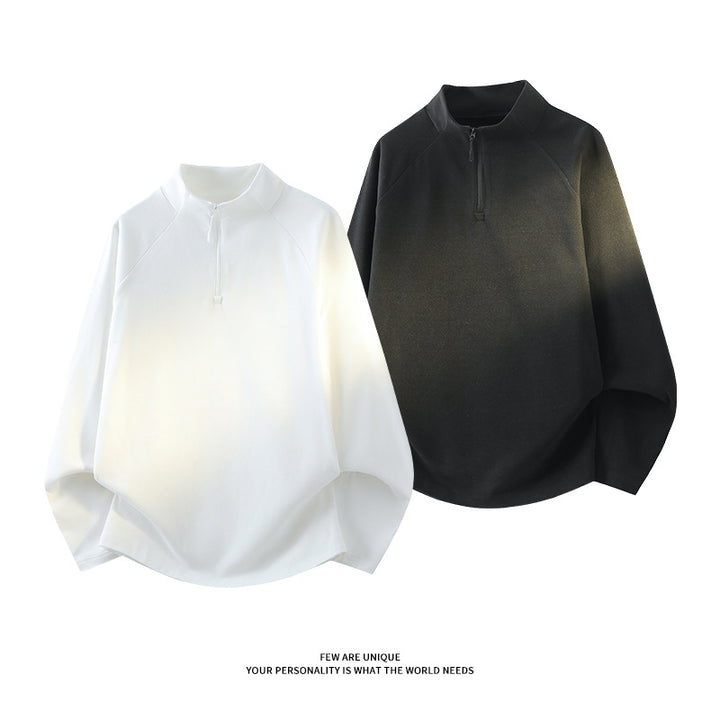 Unisex Oversize-Mockneck-Halfzip-Sweatshirt made of microfleece with rounded hem Mune Fashion