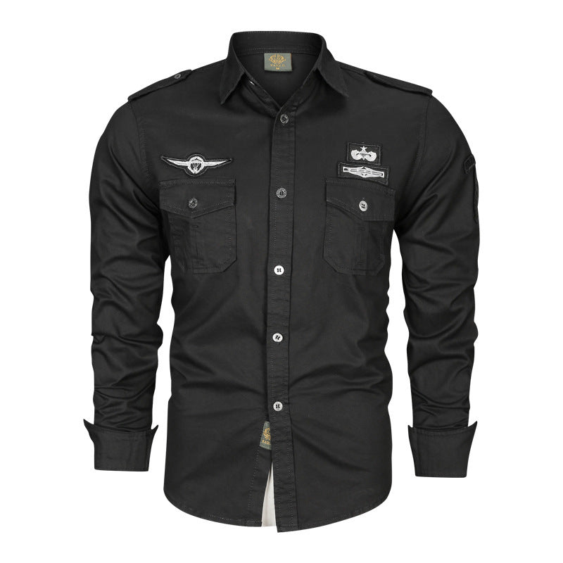 Men's Fashion Long Sleeve Shirt with Practical Chest Pockets Mune Fashion