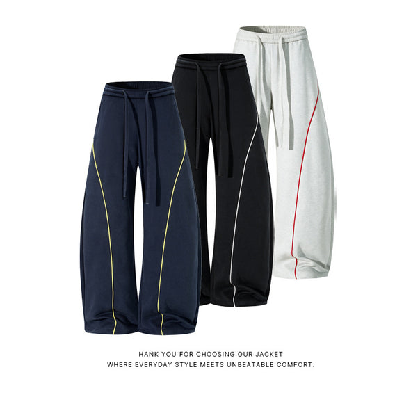 Men's Comfortable Sport Jogging Pants with Elastic Waistband and Contrast Stripes Mune Fashion