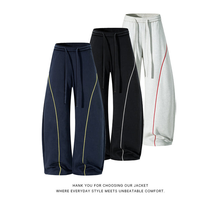 Men's Comfortable Sport Jogging Pants with Elastic Waistband and Contrast Stripes Mune Fashion