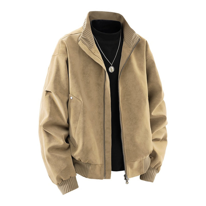 Men's Fashion Bomber Jacket made of Faux Leather Mune Fashion