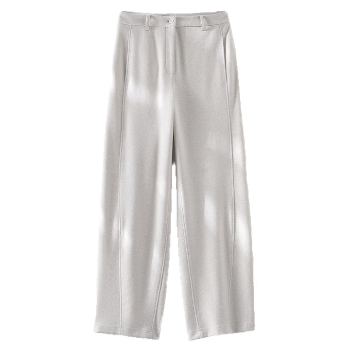 Women's High-Waist Pants with Ironed Pleat and Straight Leg Mune Fashion
