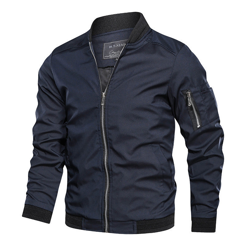 Men's lightweight bomber jacket with zipper and sleeve pocket Mune Fashion