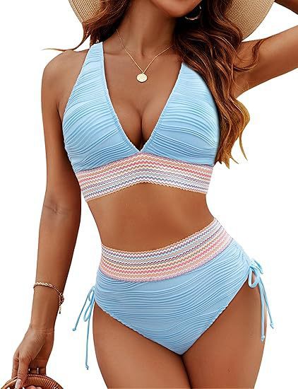 Women's bikini set with adjustable waistband and sporty V-neck Mune Fashion