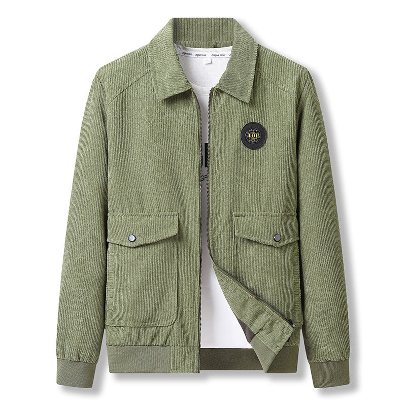 Men's cord jacket with practical zip Mune Fashion