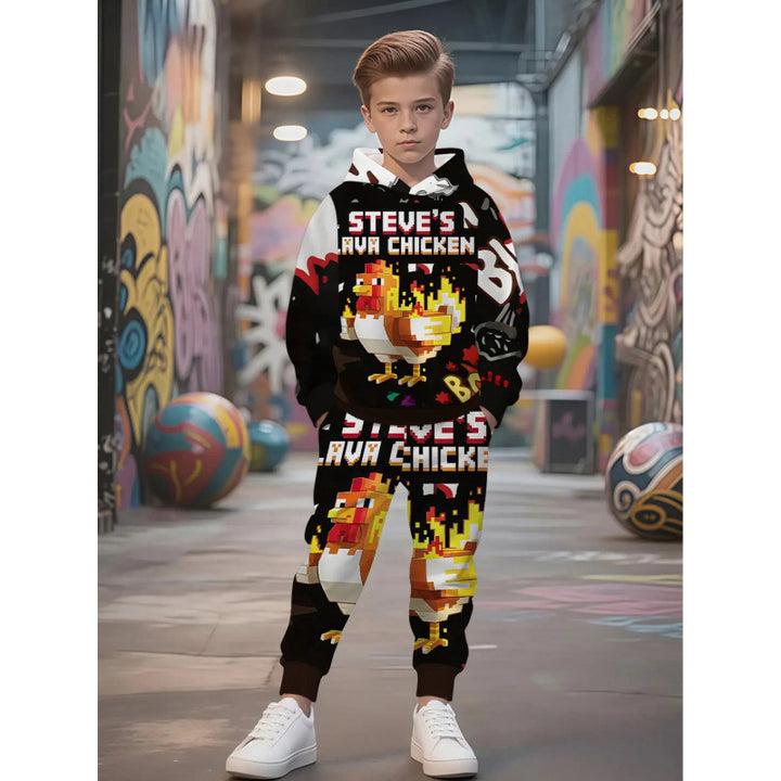 Unisex nan children's jogging suit with hoodie and detailed car print Mune Fashion