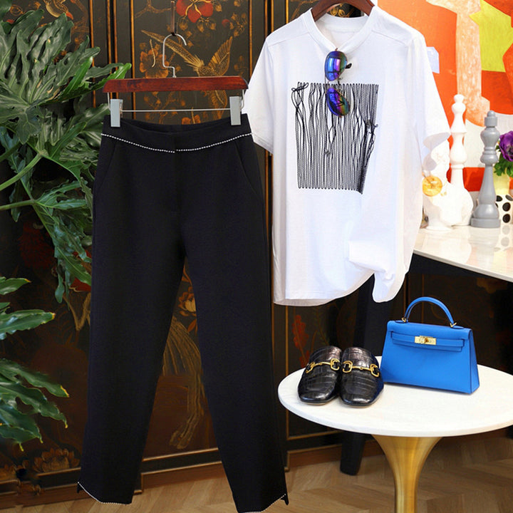 Ladies Elegant and Unfashionable Pleated Trousers Mune Fashion