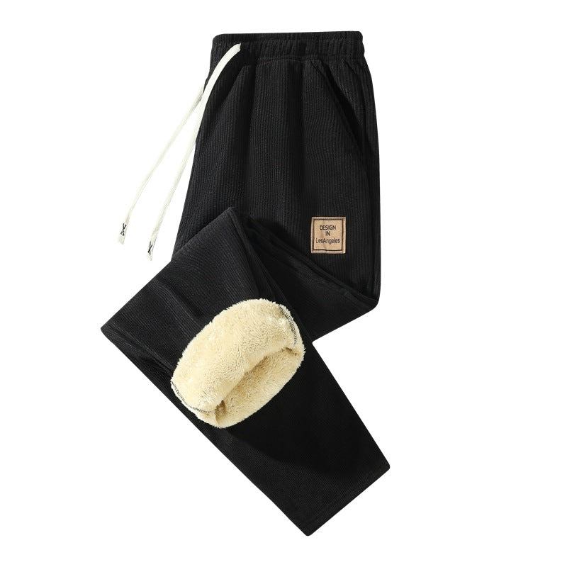 Women's Padded Corduroy Jogging Pants with Teddy Lining, Drawstring Waist & Side Pockets Mune Fashion