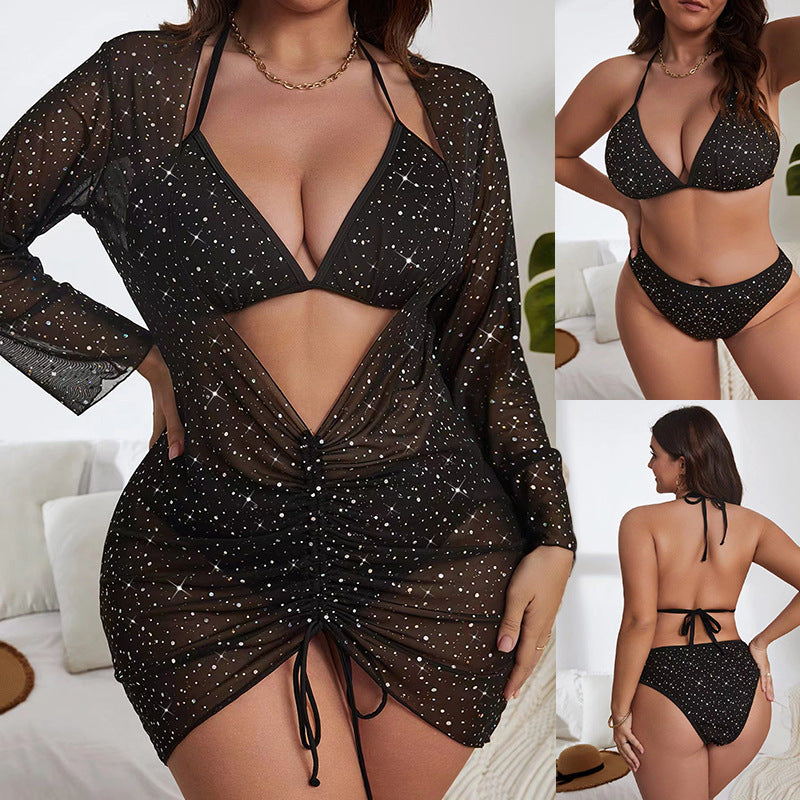 Women's beach dress with tied neckline and transparent design Mune Fashion