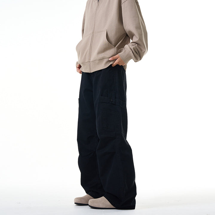 Men's loose-fitting multifunctional cargo pants with large flap pockets and straight wide legs Mune Fashion