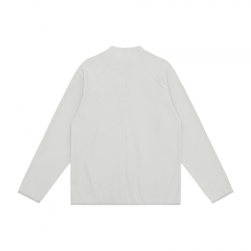 Unisex Waffle Knit Half-Zip Pullover with Raglan Sleeves Mune Fashion