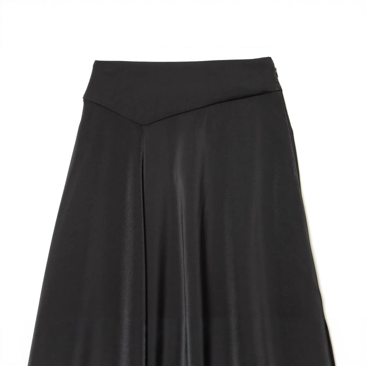 Women's nano asymmetrical midi skirt with high waistband and delicate lace edge Mune Fashion