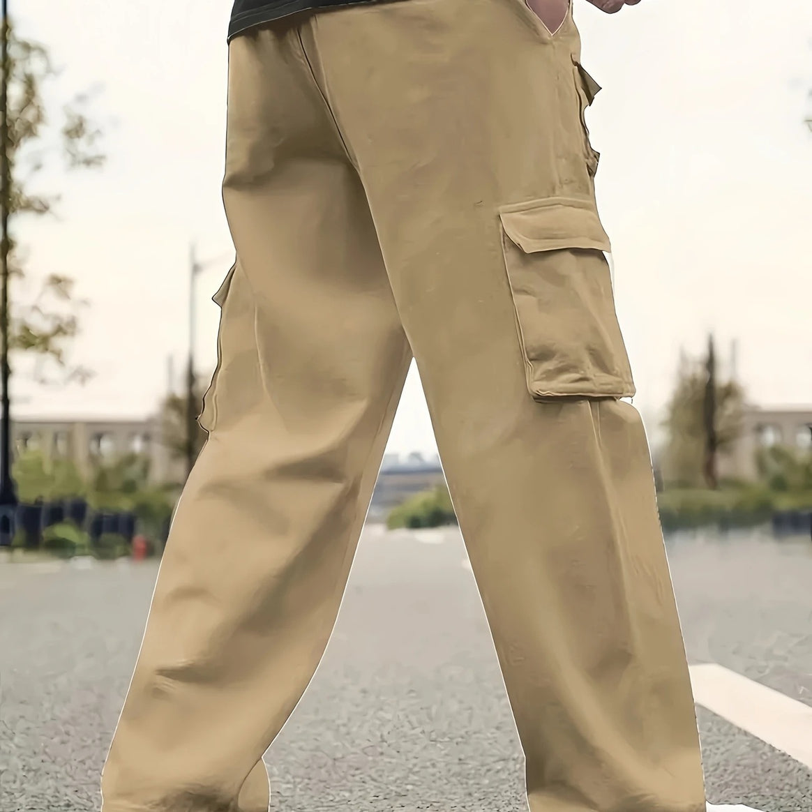 Men's Multifunctional Cargo Pants with Multiple Flap Pockets and Straight Leg Mune Fashion