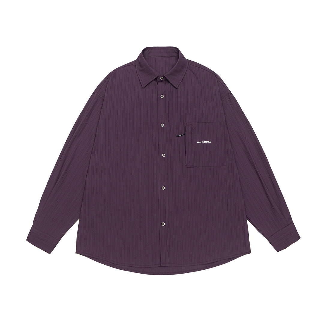 Unisex Oversize shirt with fine ribbed texture, breast pocket and Kent collar Mune Fashion