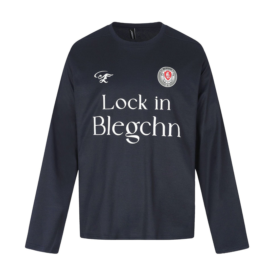 Unisex Round Neck Sweatshirt with large area Typo Print and embroidered Emblem Mune Fashion