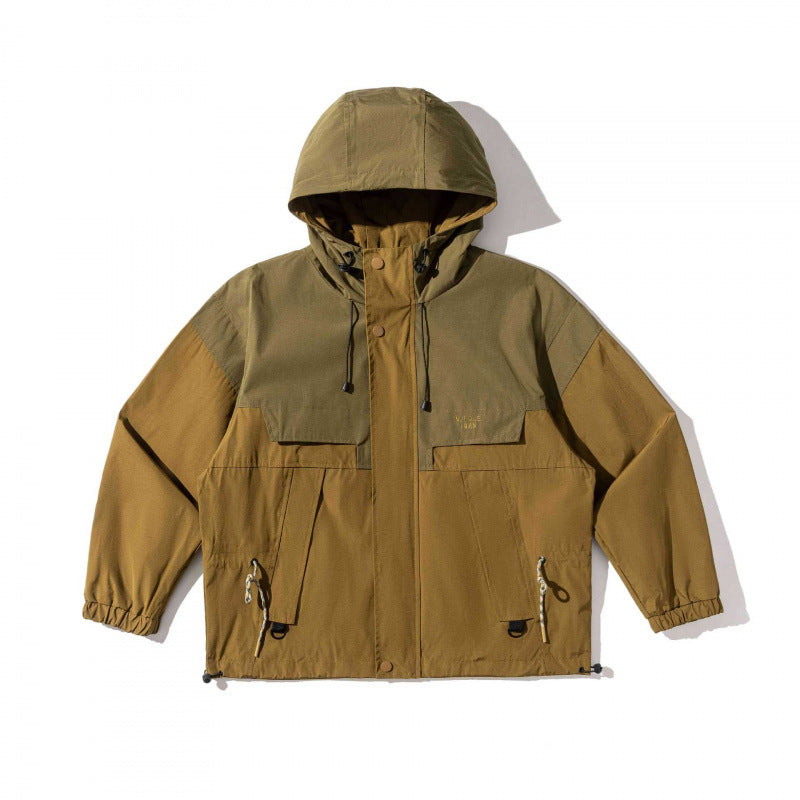 Unisex Loose-Fitting Utility Field Jacket with Hood, Drawstring and Flap Pockets Mune Fashion