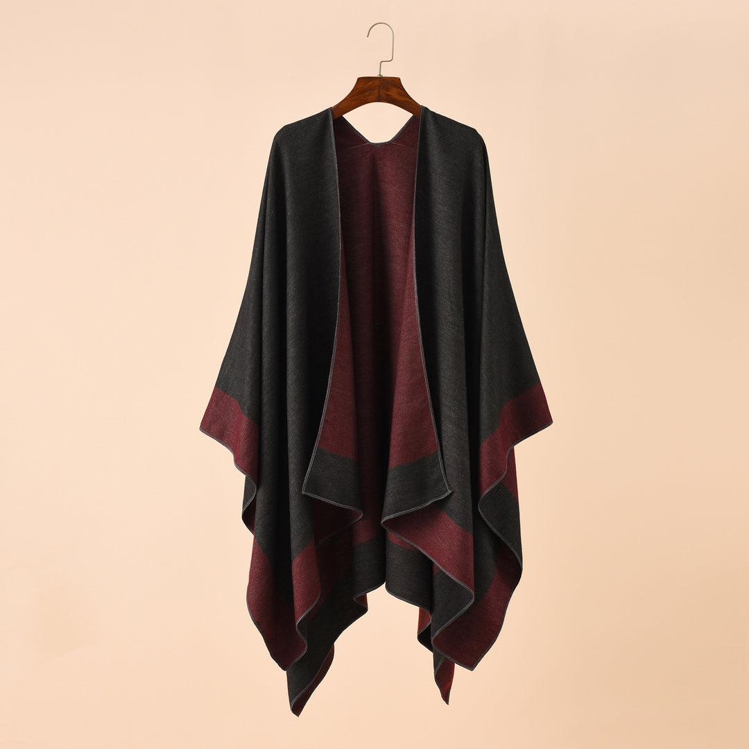 Women's Reversible Poncho made of fine Cashmere Blend Mune Fashion