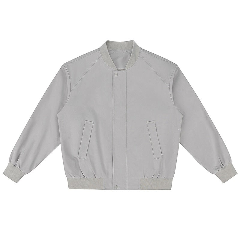 Women's Lightweight Bomber Jacket with Ribbed Hem, Snap Button Placket and Concealed Side Pockets Mune Fashion