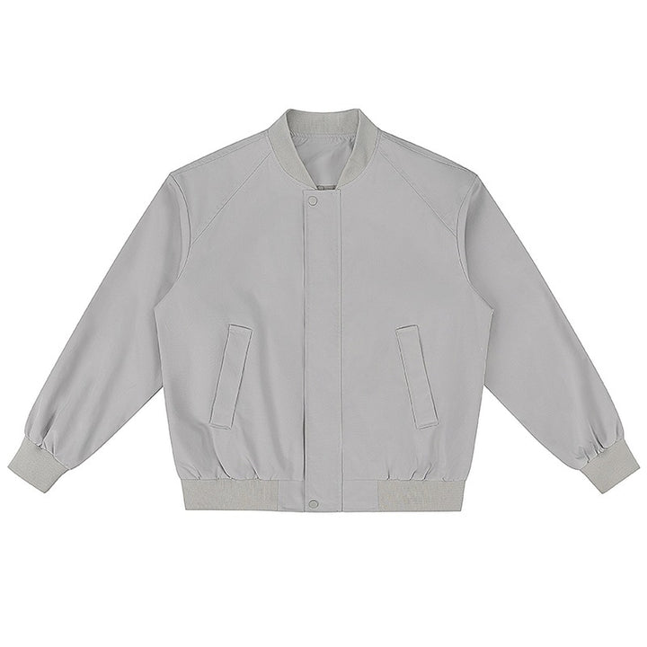 Women's Lightweight Bomber Jacket with Ribbed Hem, Snap Button Placket and Concealed Side Pockets Mune Fashion