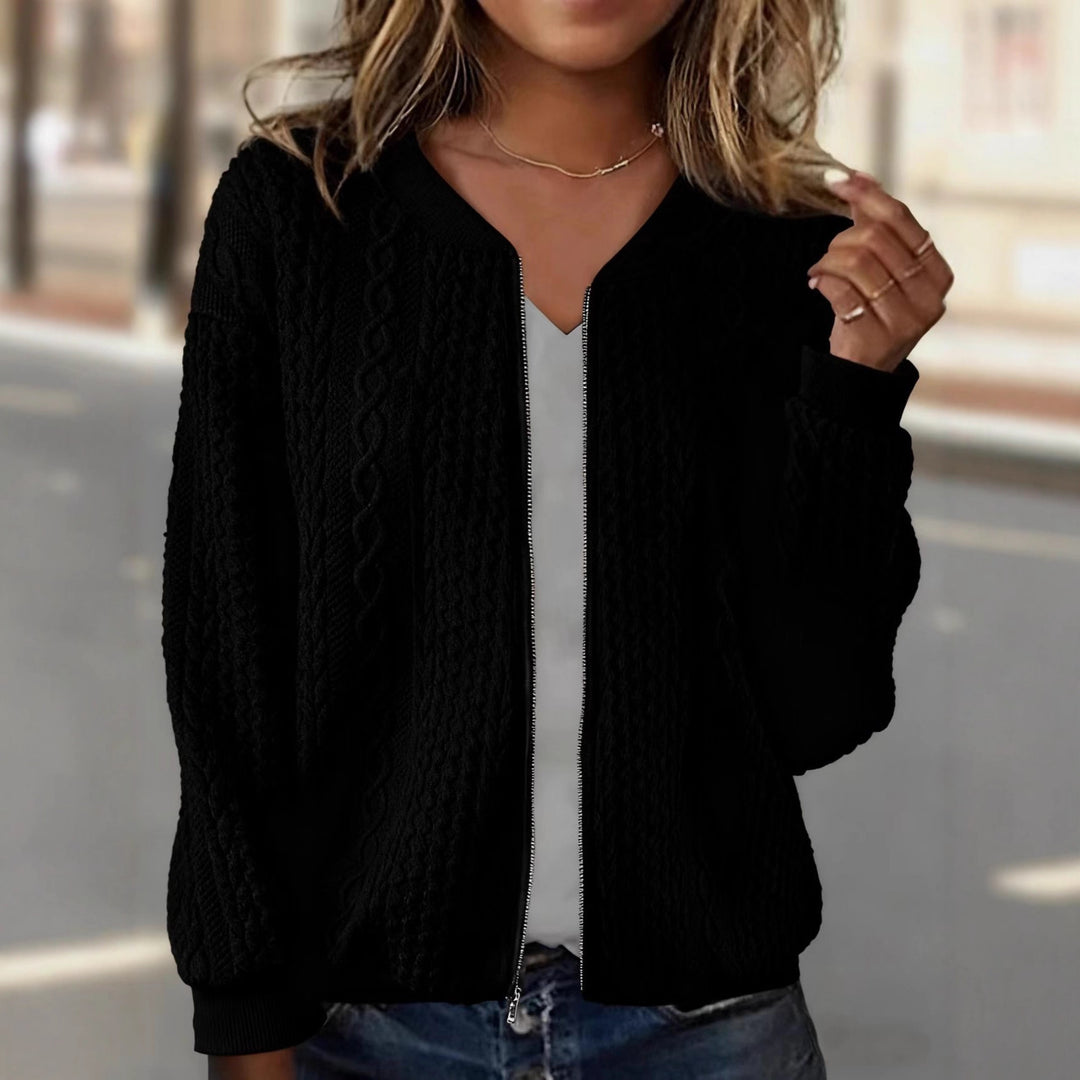 Ladies Elegant Cardigan with Zip Mune Fashion