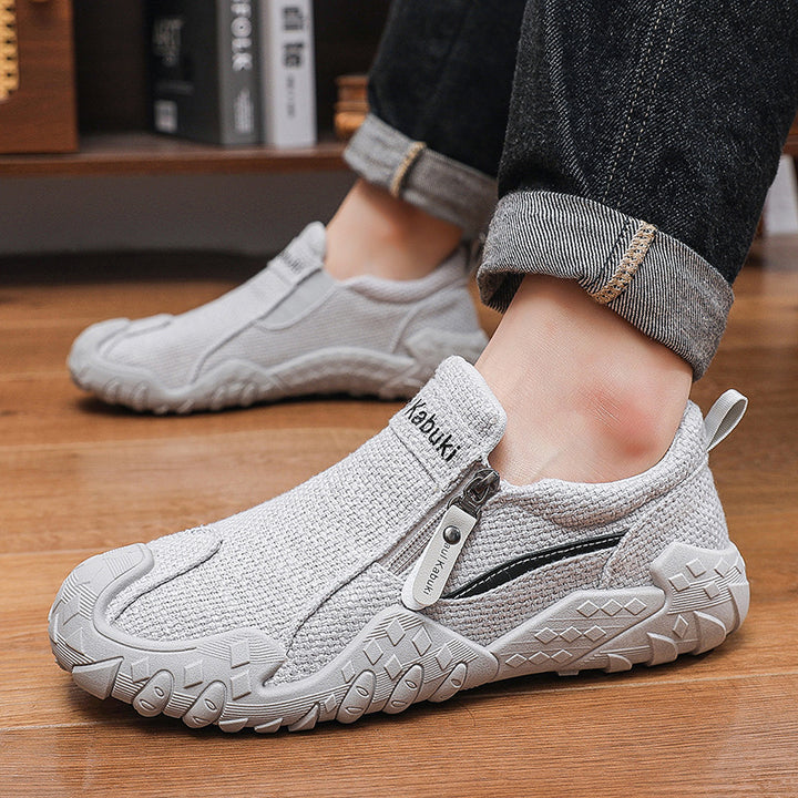 Men's Flexible Knit Sneakers with Zipper Mune Fashion