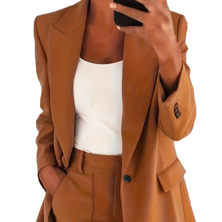 Women high-waisted straight-cut suit trousers with crease Mune Fashion
