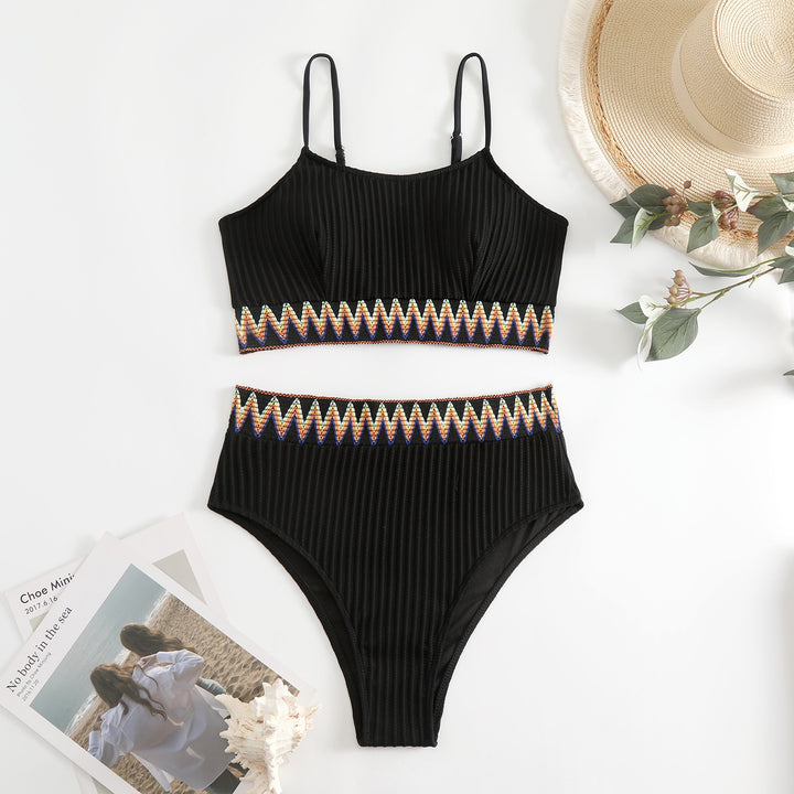 Women's integrated bikini set with geometric pattern Mune Fashion