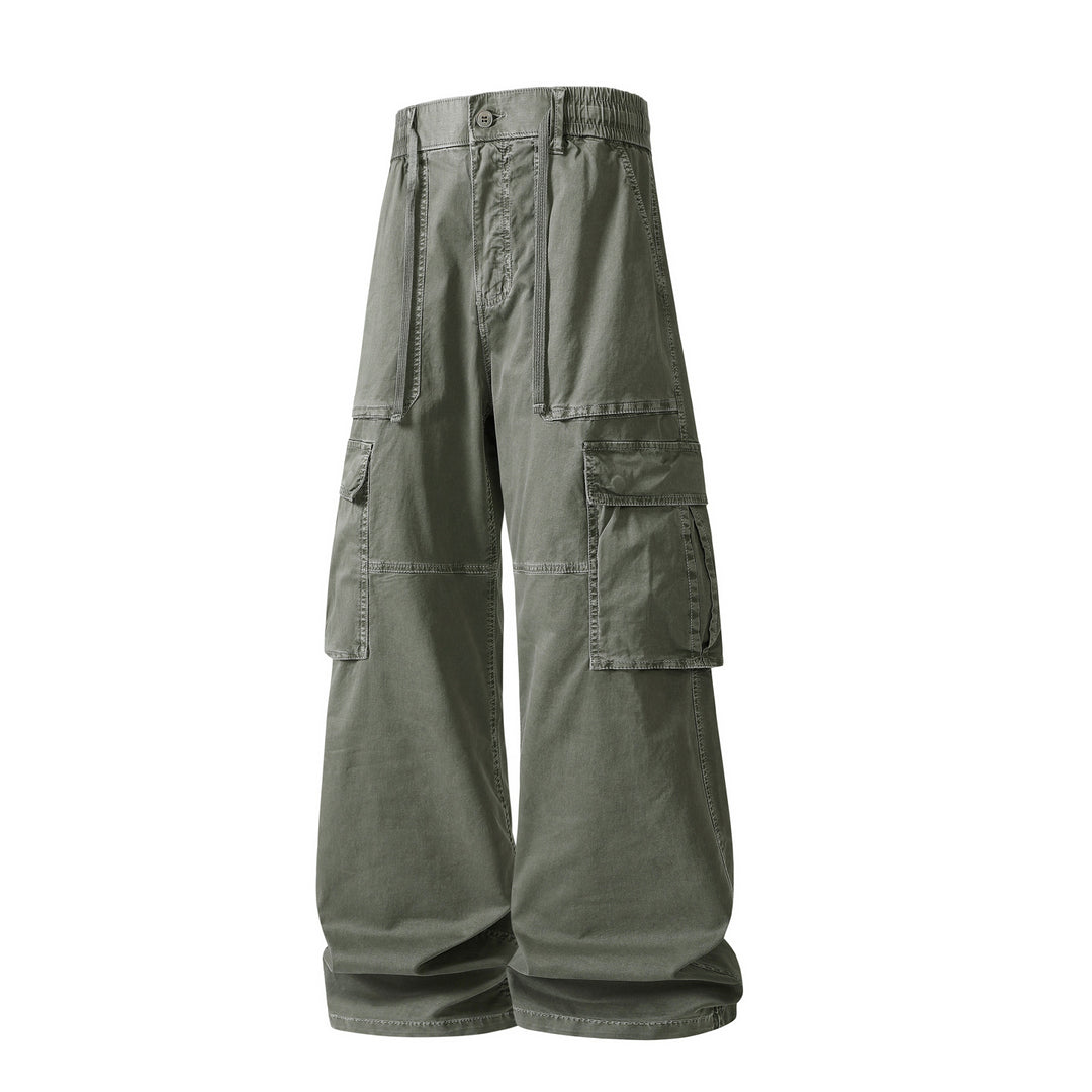 Herren Extraweite Utility-Cargo-Hose im Baggy‑Cut mit elastischem Bund und Mehrfachklappentaschen Mune Fashion
