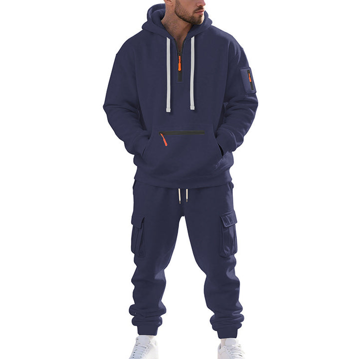 Men's Urban Cargo Jogging Set with Utility Hoodie, Zipper Details and Cargo Joggers Mune Fashion