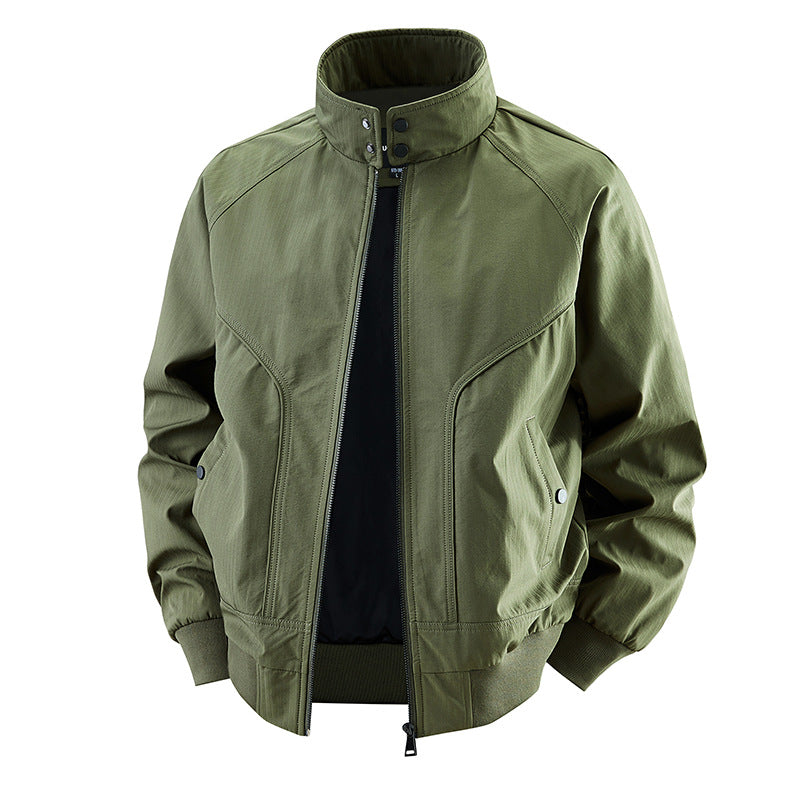 Men's  stretch canvas stand-collar utility bomber jacket Mune Fashion