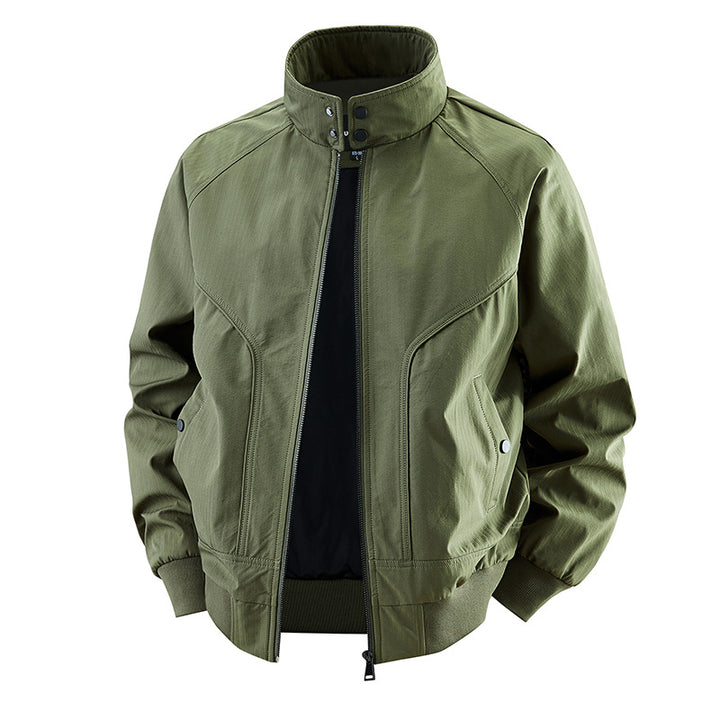 Men's  stretch canvas stand-collar utility bomber jacket Mune Fashion