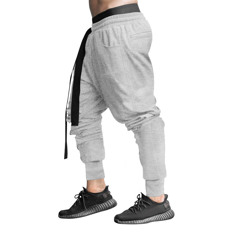 Men's waffle texture joggers with a low rise elastic comfort waistband and tapered leg opening Mune Fashion