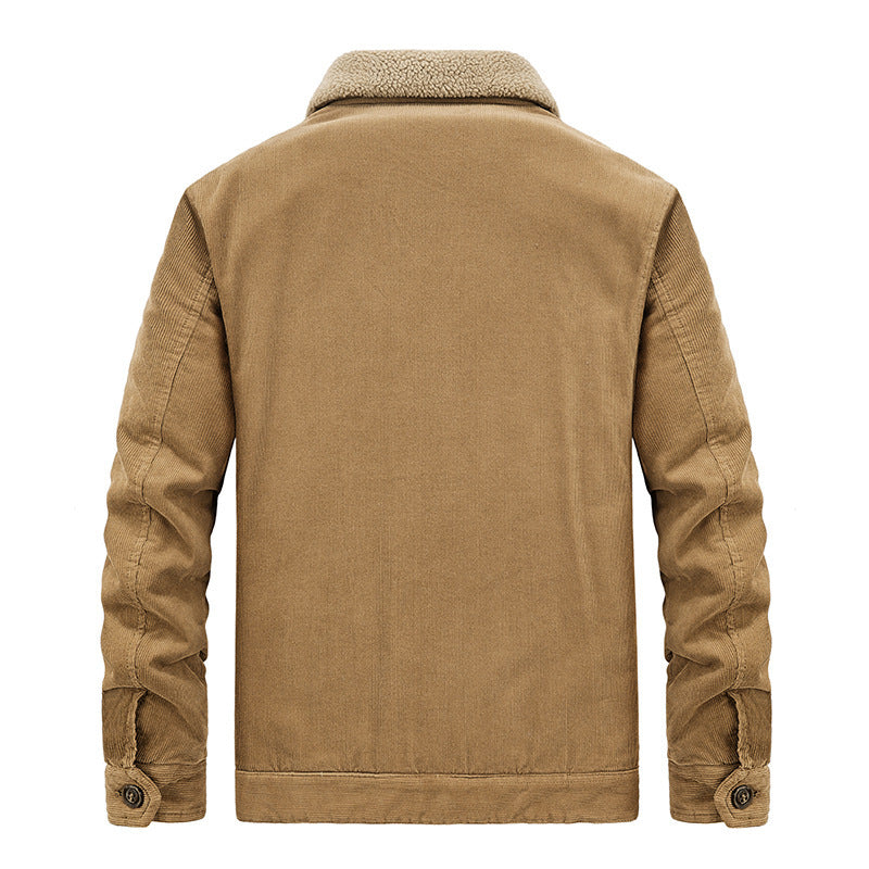 Men's corduroy blouson with full Sherpa lining and lapel collar Mune Fashion